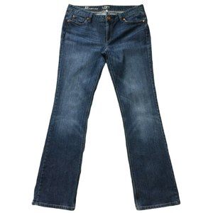 Ann Taylor Loft Womens Jeans size 12 Tall Long x34 Dark Wash Modern Boot Stretch